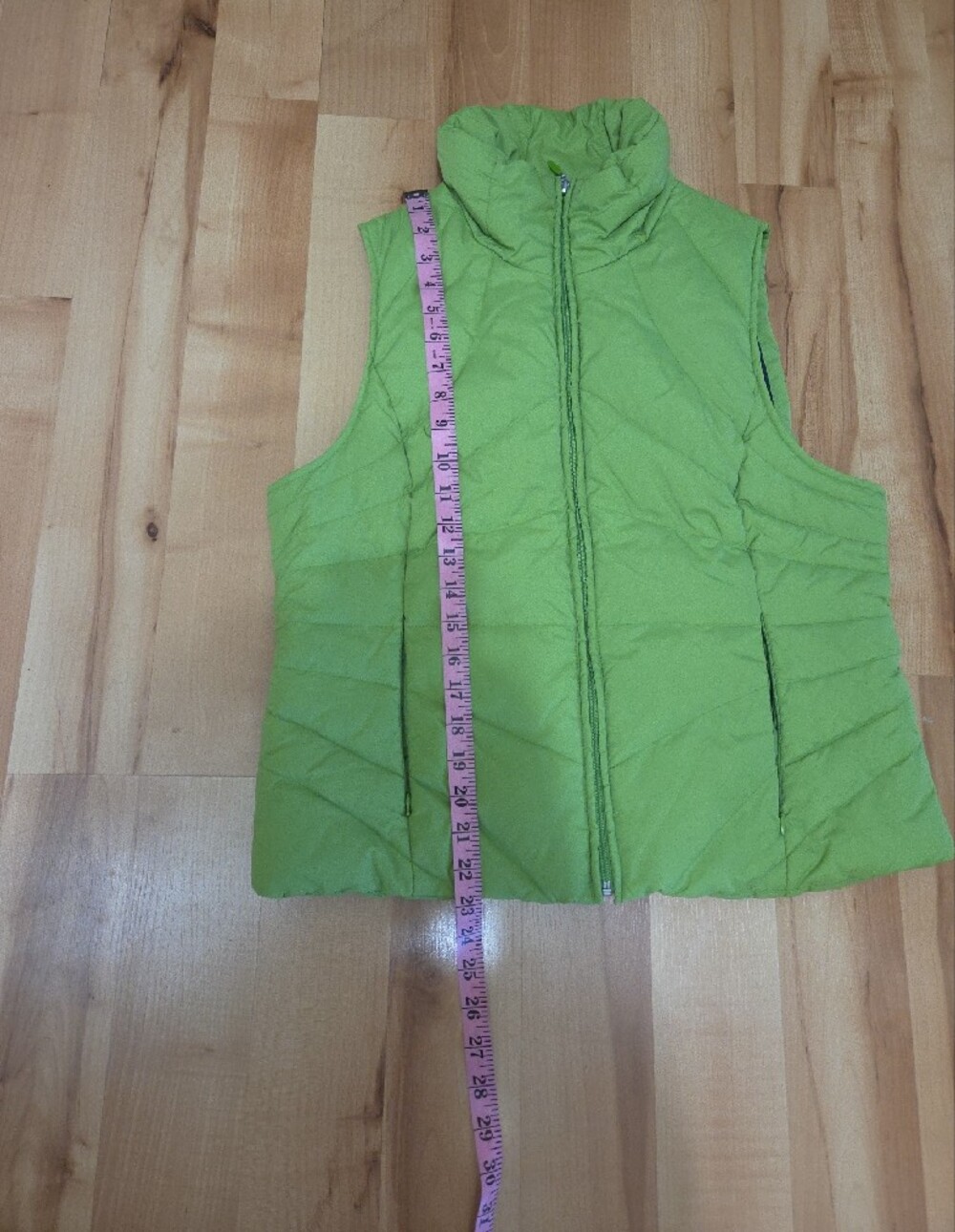 Kenneth Cole Reaction Lime Green Puffer With Zipper Vest Women's Large - Picture 15 of 16